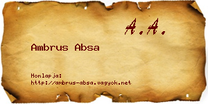 Ambrus Absa névjegykártya